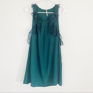 FREE PEOPLE jade green ruffle dress